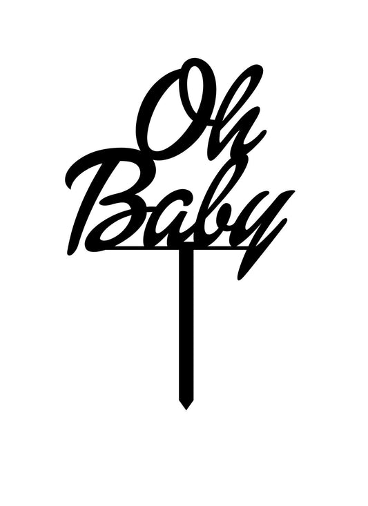 Oh Baby Acrylic Cake Topper