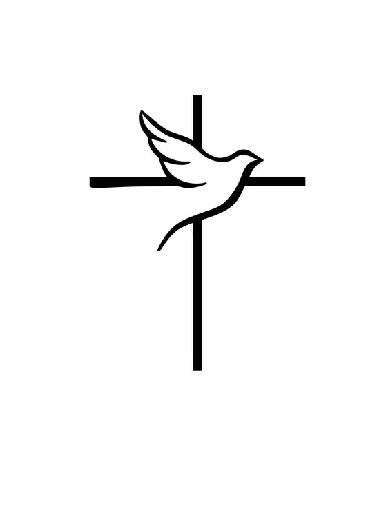 Cross and Dove Acrylic Cake Sign