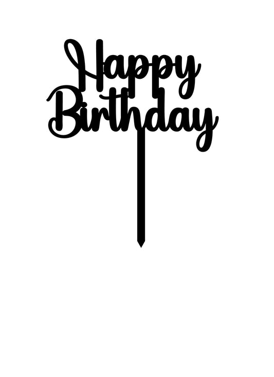 Happy Birthday Acrylic Cake Topper