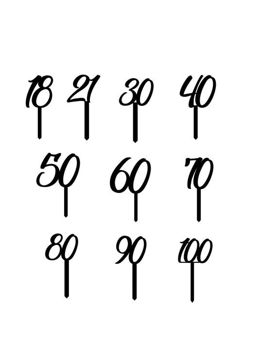 Number Acrylic Cake Topper