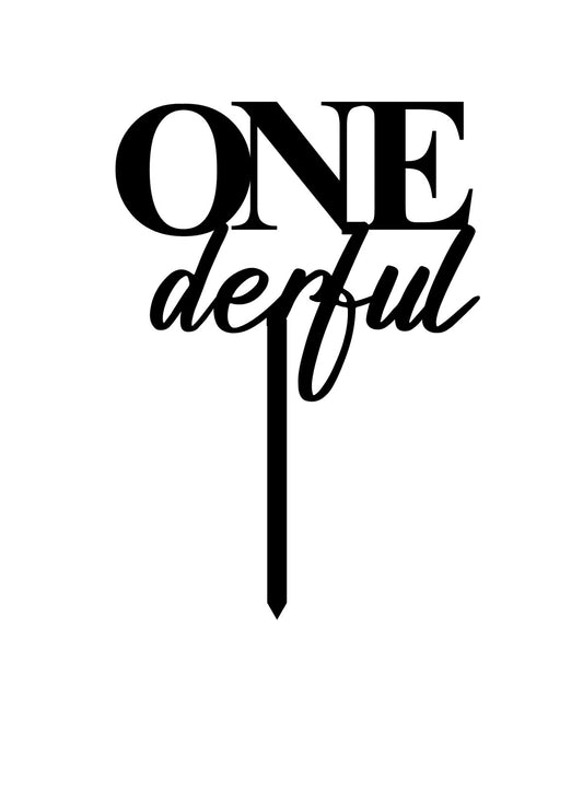 ONEderful Acrylic Cake Topper