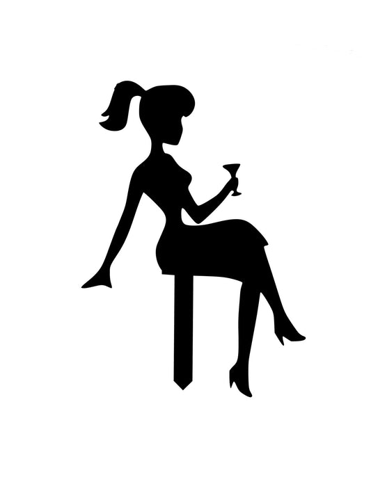 Sitting Lady Acrylic Topper